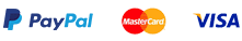 Paypal, Master Card and Visa logos